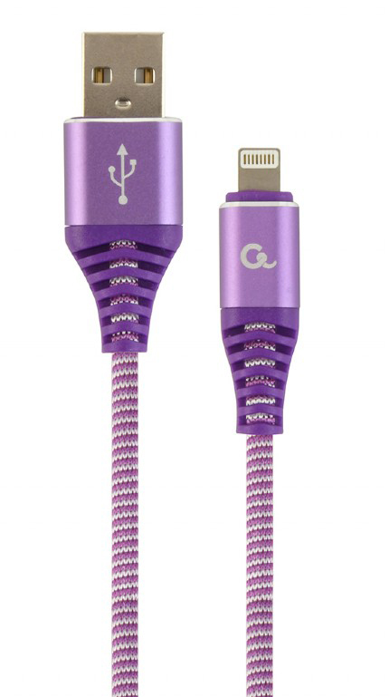 Кабель синхронизации данных Cablexpert USB 2.0 A - Lightning Premium 2m Violet (CC-USB2B-AMLM-2M-PW) - Фото 1
