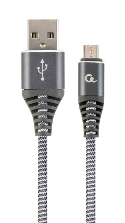 Кабель Cablexpert USB 2.0 A - microUSB B Premium 1m Grey (CC-USB2B-AMmBM-1M-WB2) - Фото 1