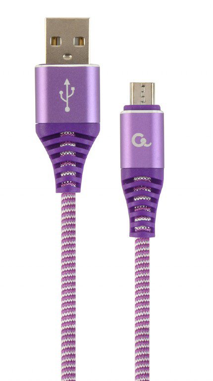 Кабель Cablexpert USB 2.0 A - microUSB B Premium 1m Violet (CC-USB2B-AMmBM-1M-PW) - Фото 1