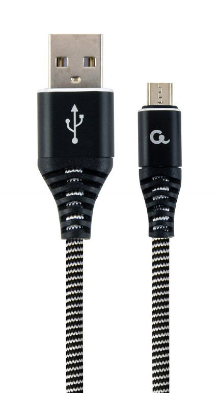 Кабель синхронизации данных Cablexpert USB 2.0 A - microUSB Premium 1m Black (CC-USB2B-AMmBM-1M-BW) - Фото 1