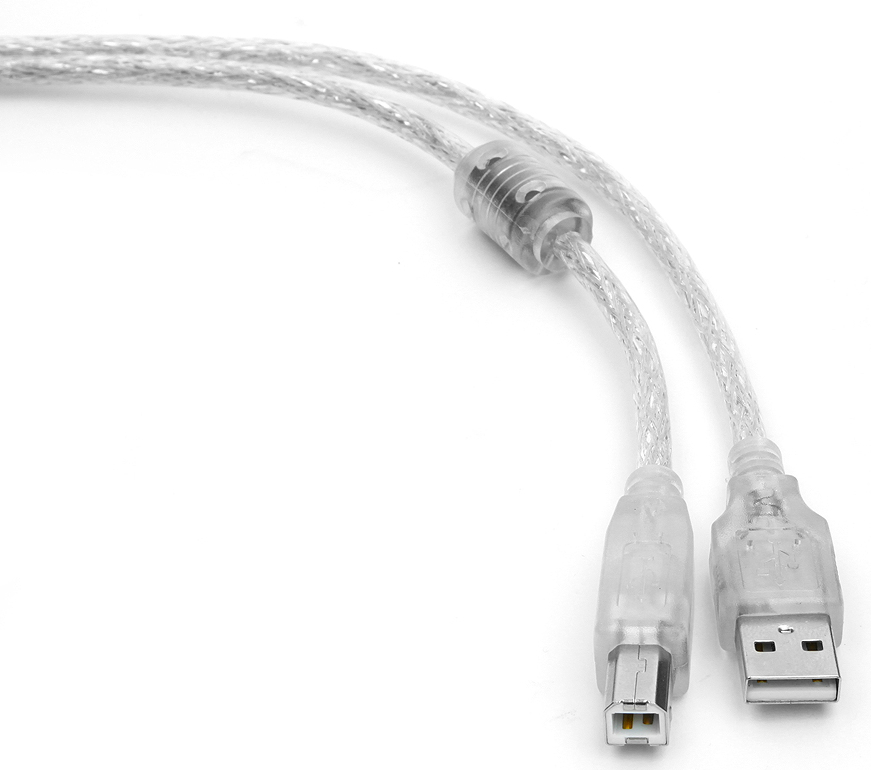 Кабель USB type A - USB type B Cablexpert USB 2.0 A - USB B 3m (CCF-USB2-AMBM-TR-10) ферритовый фильтр - Фото 1