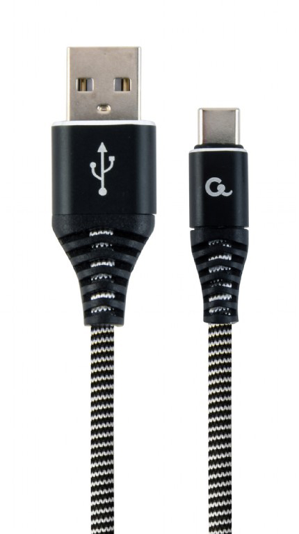 Кабель синхронизации данных Cablexpert USB 2.0 A - USB Type-C Premium 1m Black (CC-USB2B-AMCM-1M-BW) - Фото 1