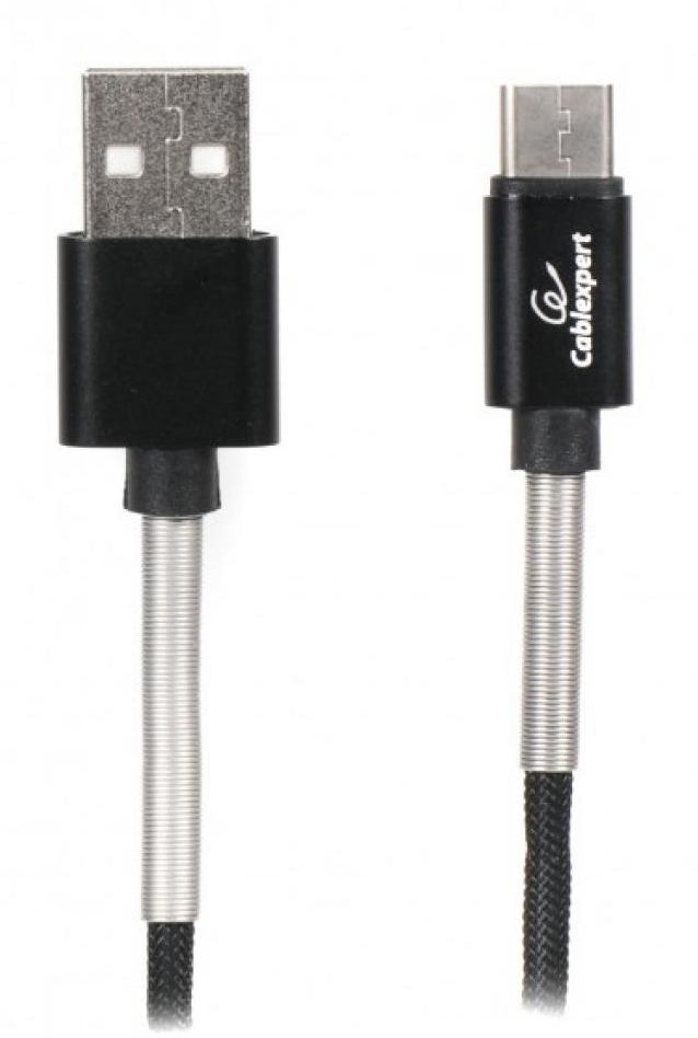 Кабель синхронизации данных Cablexpert USB 2.0 A - USB Type-C Premium Black  1m (CCPB-C-USB-06BK) - Фото 1
