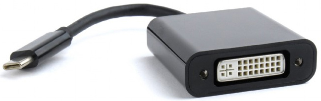 Переходник USB-C - DVI Cablexpert USB 3.1 Type-C to DVI 0.15 m Black (A-CM-DVIF-01) - Фото 1