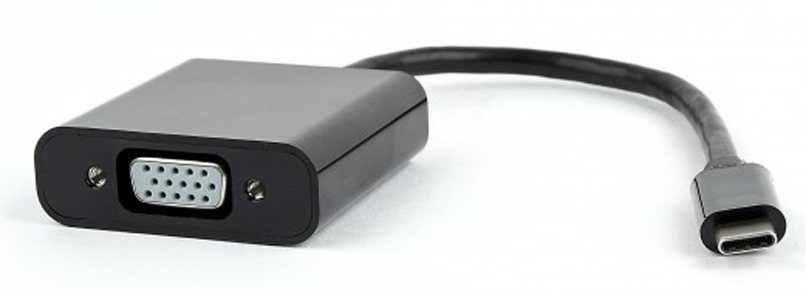 Переходник Cablexpert USB Type-C-VGA 0.15m Black (AB-CM-VGAF-01) - Фото 1