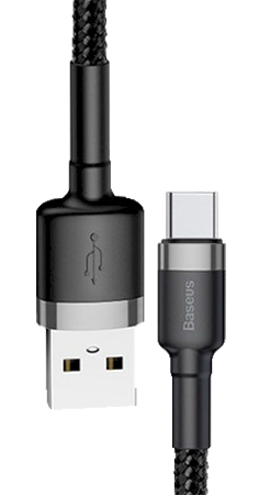 Кабель синхронизации данных Baseus Cafule Cable USB for Micro 2.4A 1 m Grey/Black (CAMKLF-BG1) - Фото 1