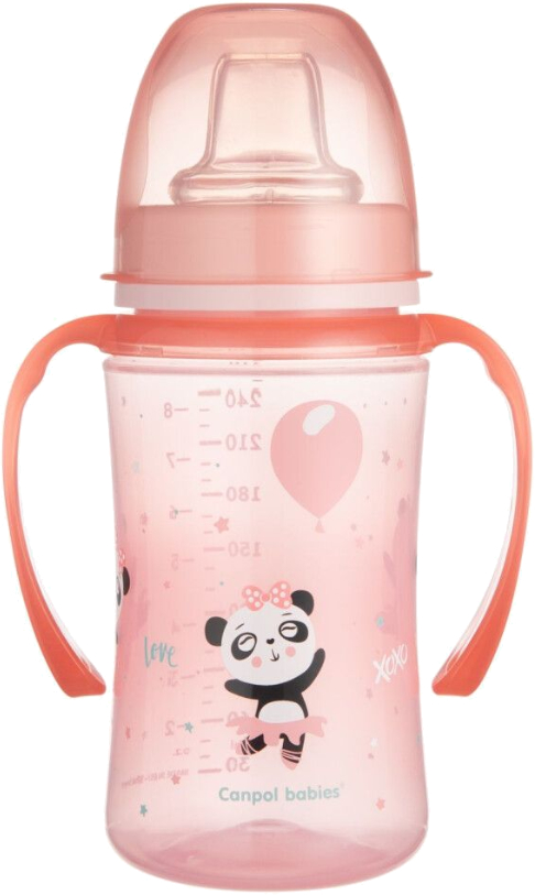 Поильник-непроливайка детский Canpol babies Обучающий Easy Start Sweet fun розовый, 240 мл. (35/208_pin) - Фото 1