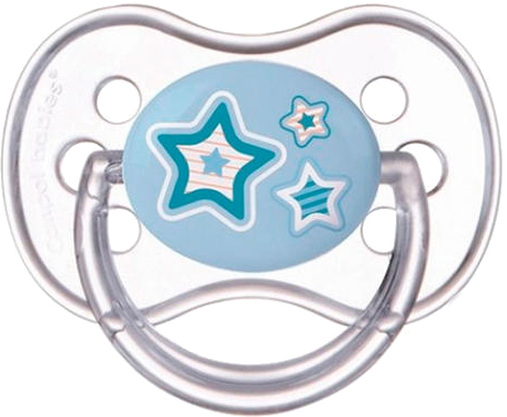 Симметричная пустышка Canpol babies Newborn baby Силиконовая 18+ мес., синие звезды, 1 шт. (22/582_blu) - Фото 1