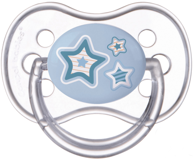 Симметричная пустышка Canpol babies Newborn baby Силиконовая, синие звезды, 1 шт. (22/581_blu) - Фото 1