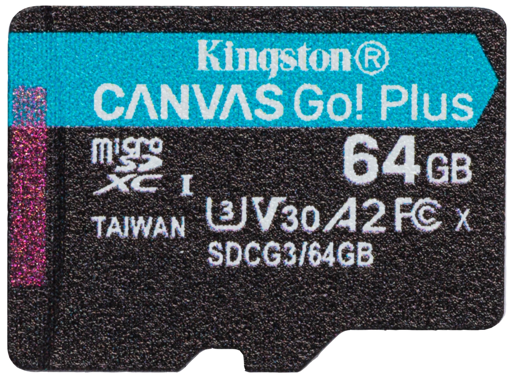 Карта памяти Kingston microSDXC 64GB C10 UHS-I U3 A2 Canvas Go Plus (SDCG3/64GBSP) - Фото 1