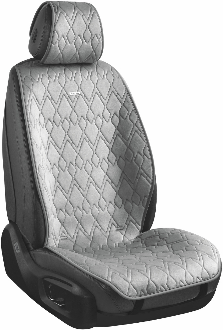 Комплект накидок на сидіння автомобіля CarLife Racer grey (SC20204) - Фото 1