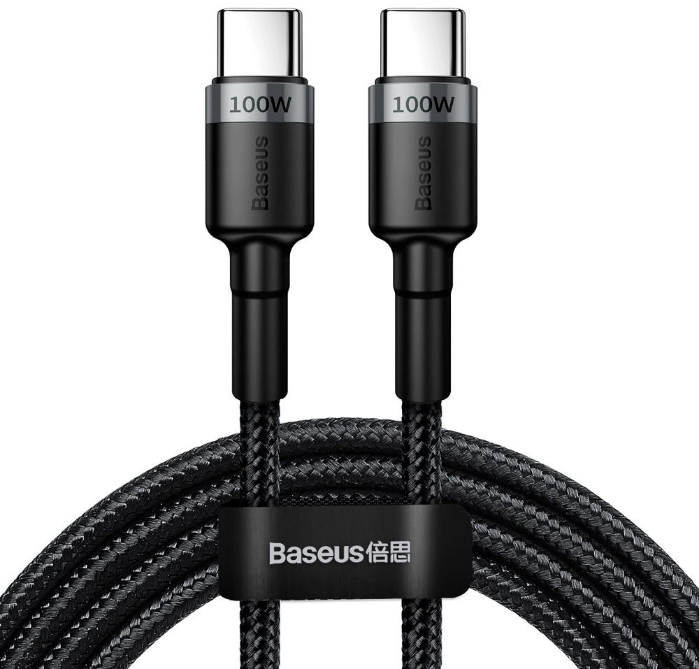 Кабель синхронізації даних Baseus Cafule PD2.0 100W Type-C to Type-C (20V 5A) 2 m Gray+Black (CATKLF-ALG1) - Фото 1