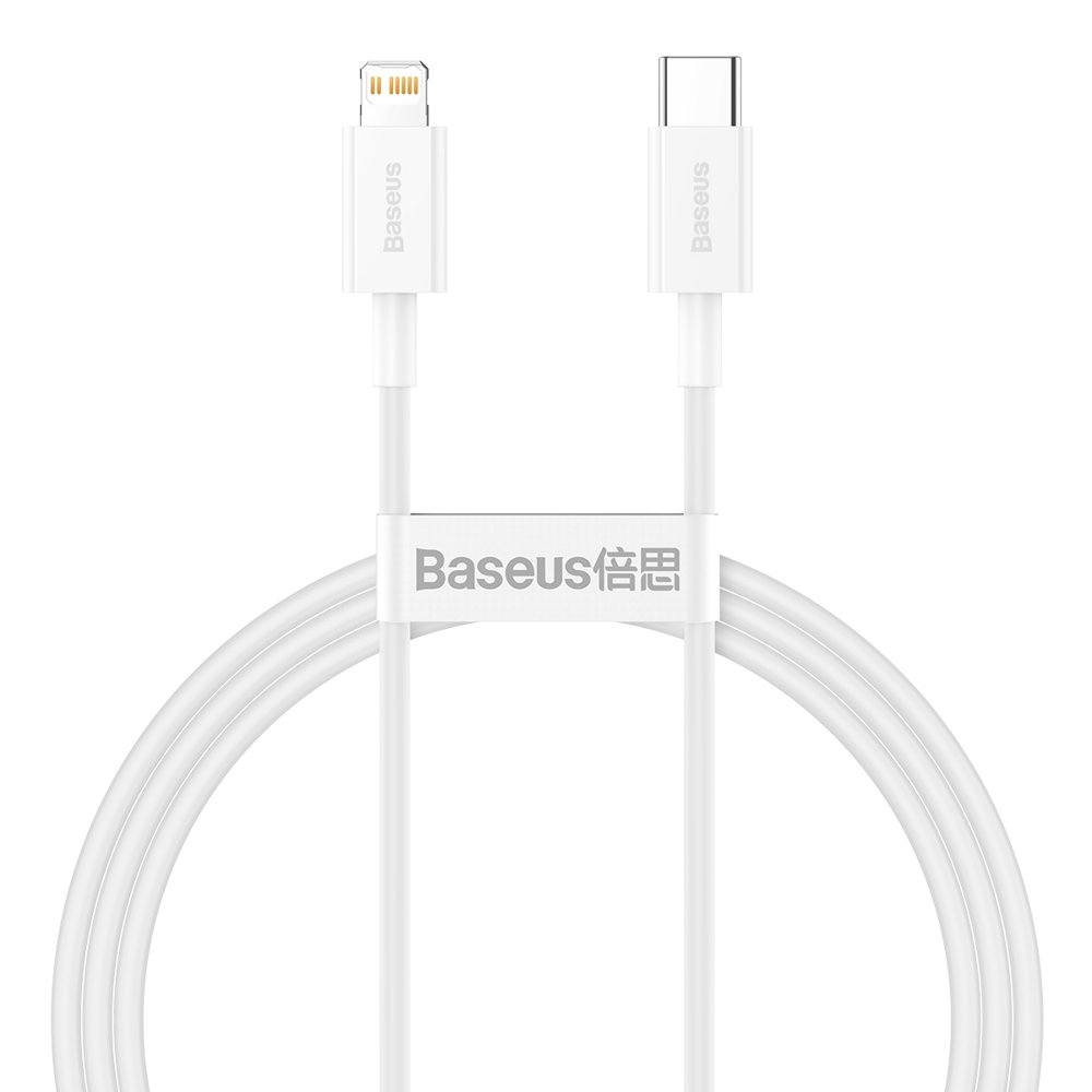 Кабель синхронизации данных Baseus Superior Series Fast Charging Type-C to Lightning PD 20W 1m White (CATLYS-A02) - Фото 1