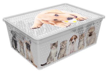 Короб для хранения Qutu Light Box с/к Cats and Dogs 25 л - Фото 1