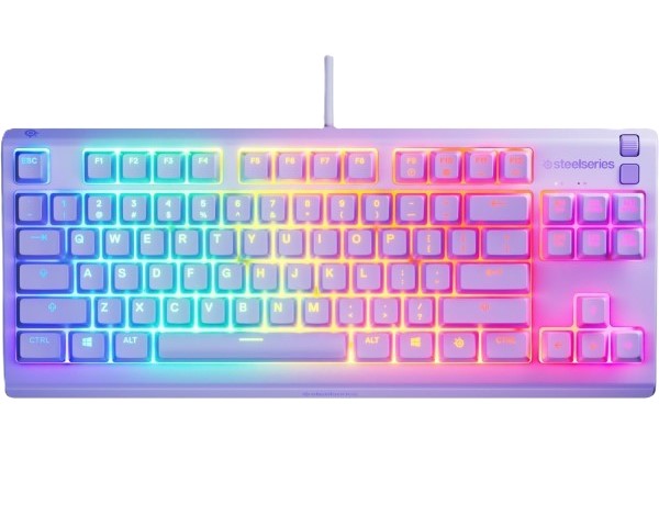 Клавиатура проводная игровая SteelSeries Apex 3 TKL UA Lavender (64940) - Фото 1