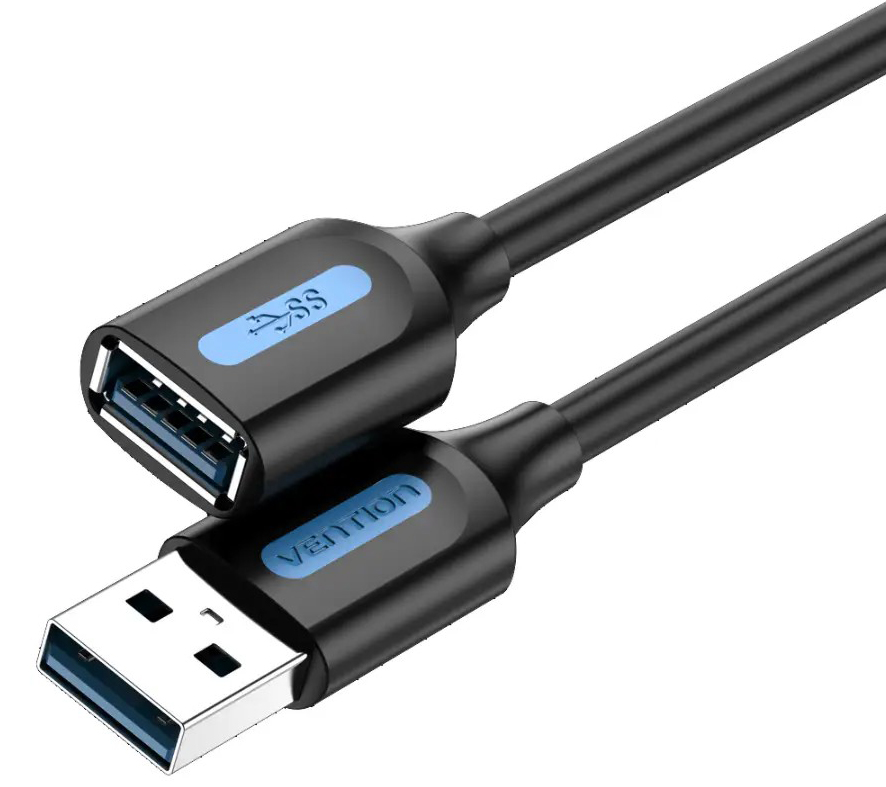 Кабель USB type A - USB type A Vention USB - USB (M/F) 0.5 м Black (CBHBD) - Фото 1