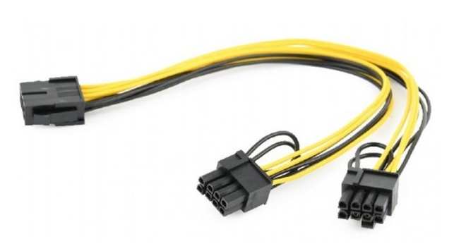 Кабель питания Cablexpert 2xmale 6+2 pin-8 pin 0.3m (CC-PSU-85) - Фото 1