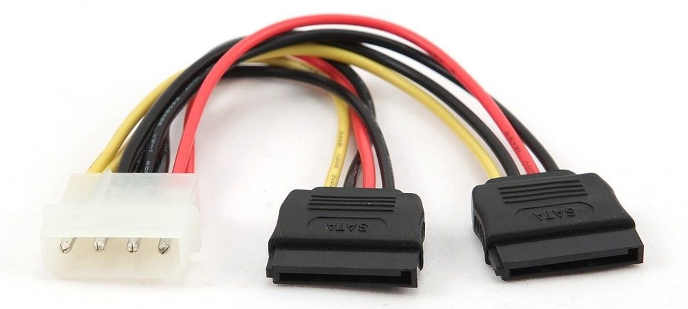 Кабель питания Cablexpert Molex M/F - 2хSATA, 0,015m (CC-SATA-PSY) - Фото 1
