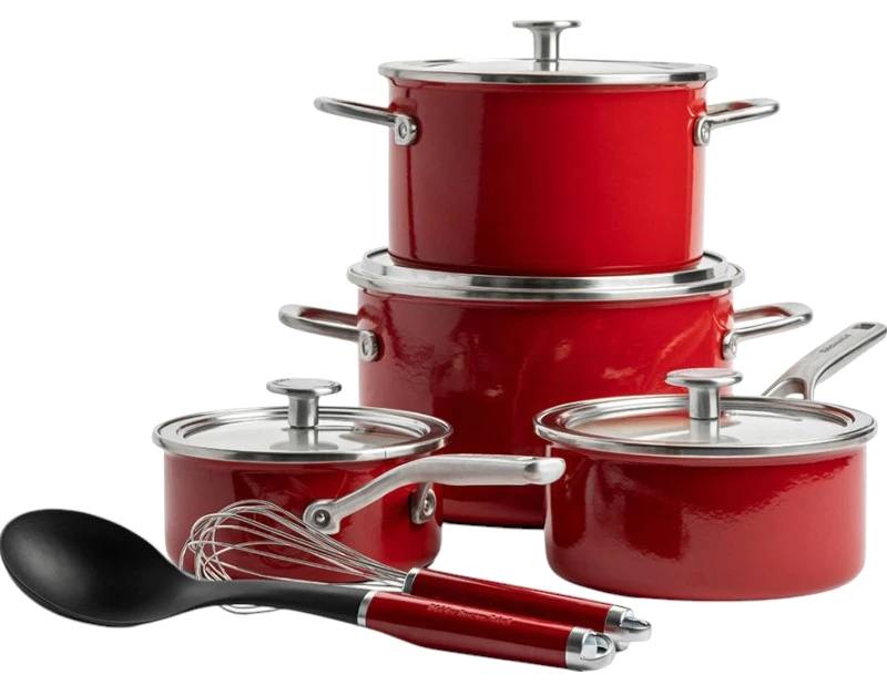 Набор посуды KitchenAid Steel Core 10 пр. 1,3/2/3,7/6 л (CC004921-001) - Фото 1