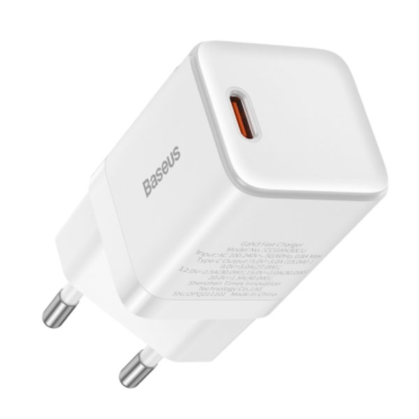Мережевий зарядний пристрій Baseus GaN3 Fast Charger 30W 1 Type-C white (CCGN010102) - Фото 1