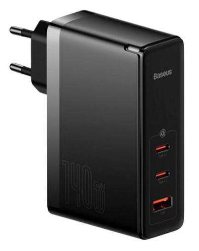 Сетевое зарядное устройство Baseus GaN5 Pro Fast Charger 2C+U 140W EU Black (CCGP100201) - Фото 1