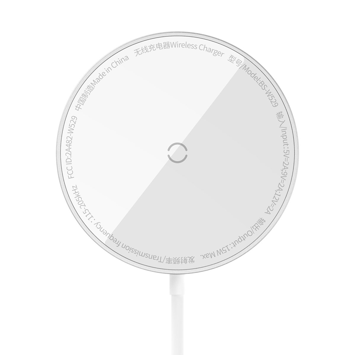 Беспроводное зарядное устройство Baseus Simple Mini3 Magnetic Wireless Charger 15W Silver (CCJJ040012) - Фото 1