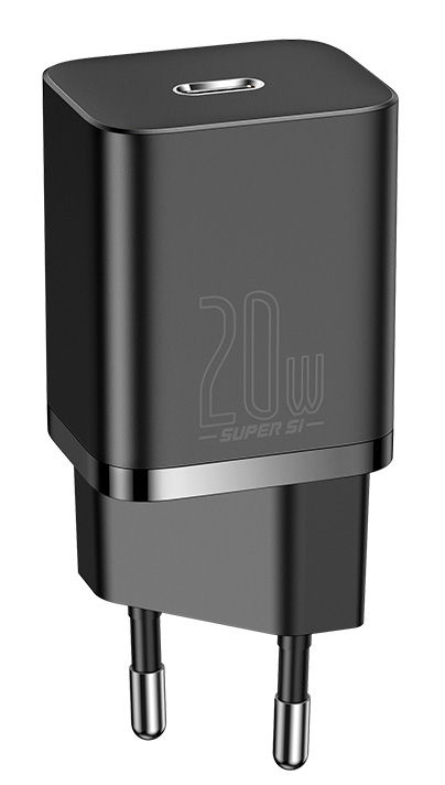 Сетевое зарядное устройство Baseus 20W Super Si USB-C (CCSUP-B01) Black - Фото 1