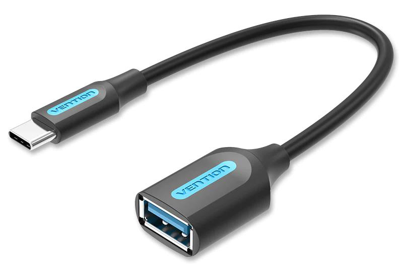 Кабель синхронизации данных Vention USB 3.1 Type-C - OTG USB3.0 AF 0.15m Black (CCVBB) - Фото 1