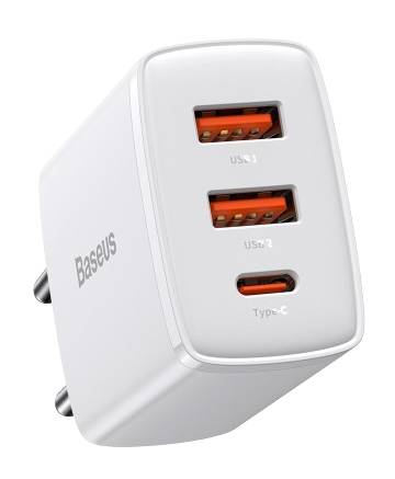 Сетевое зарядное устройство Baseus Compact Quick Charger 30W QC+ PD White (CCXJ-E02) - Фото 1