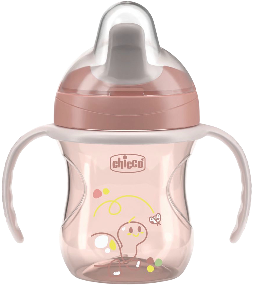 Чашка-непроливайка детская Chicco Training Cup 200 мл от 6 месяцев (розовая) (06921.15) - Фото 1