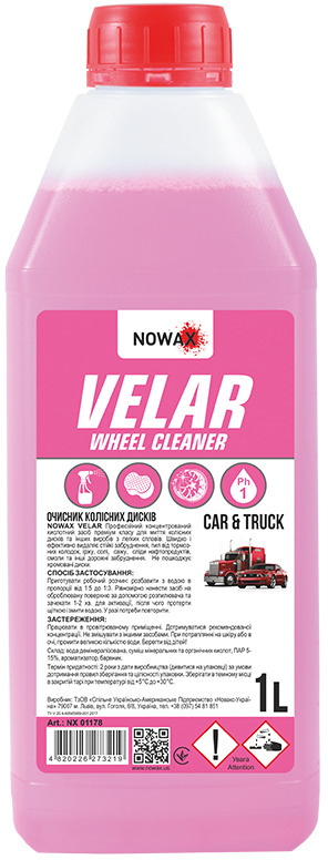 Очисник для авто NOWAX дисків VELAR WHELL CLEANER 1L (NX01178) - Фото 1