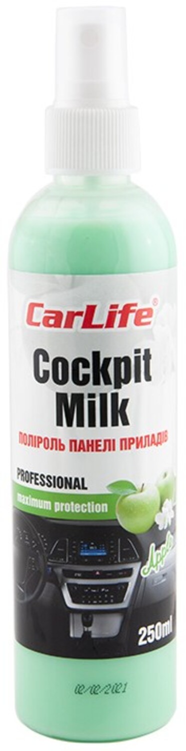 Поліроль для авто CarLife Яблуко Cockpit Milk 250 мл (CF037) - Фото 1