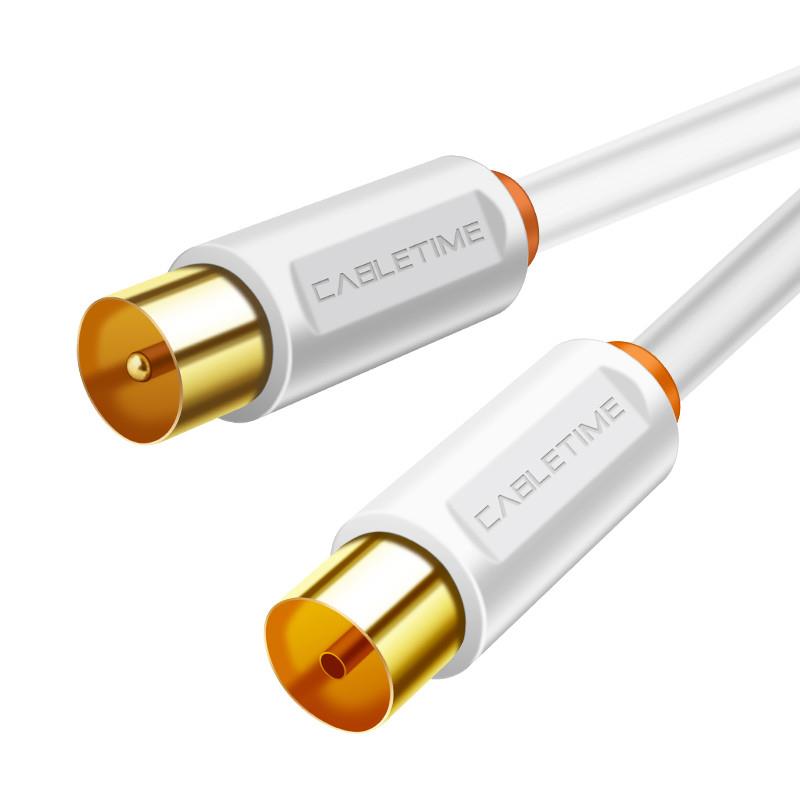 Кабель оптический Cabletime Male to Female 75OHM 1 m White (CF33H) - Фото 1