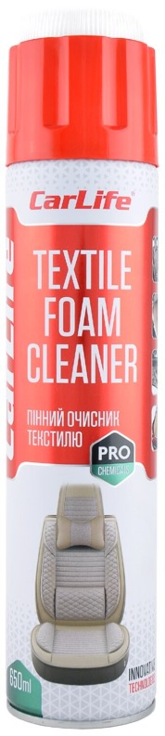 Піна для мийки авто CarLife суперконцентрат для безконтактної мийки CARLIFE TEXTILE FOAM CLEANER 650 мл (CF651) - Фото 1