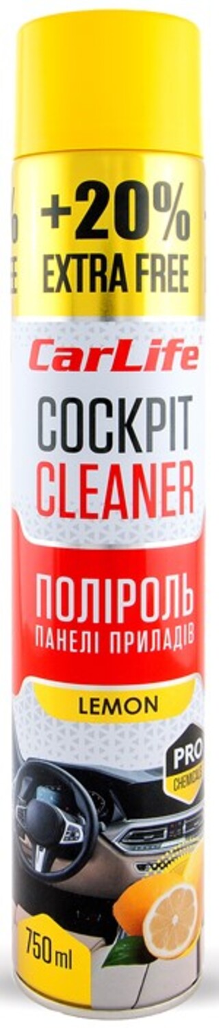 Поліроль для авто CarLife Лимон Cockpit Cleaner 750 ml (CF752) - Фото 1