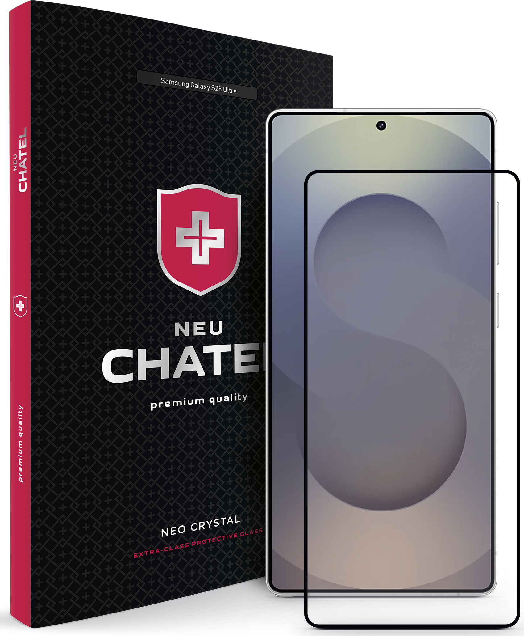 Защитное стекло для смартфона NEU Chatel Ultra Clear Anti-Reflective HD Glass for Samsung Galaxy S25 Ultra Front Black (+NEU3DS25UL) - Фото 1