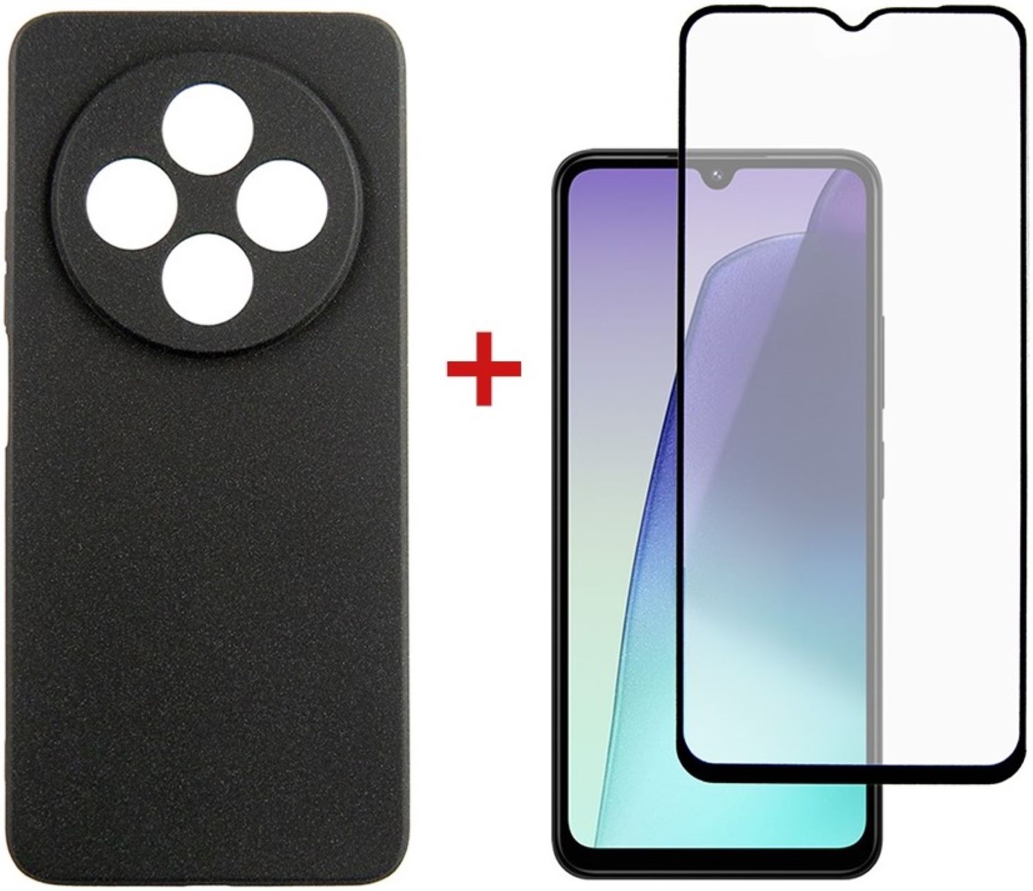 Чехол для смартфона DENGOS Carbon for Xiaomi Redmi 14C Black (DG-KM-119) + защитное стекло - Фото 1