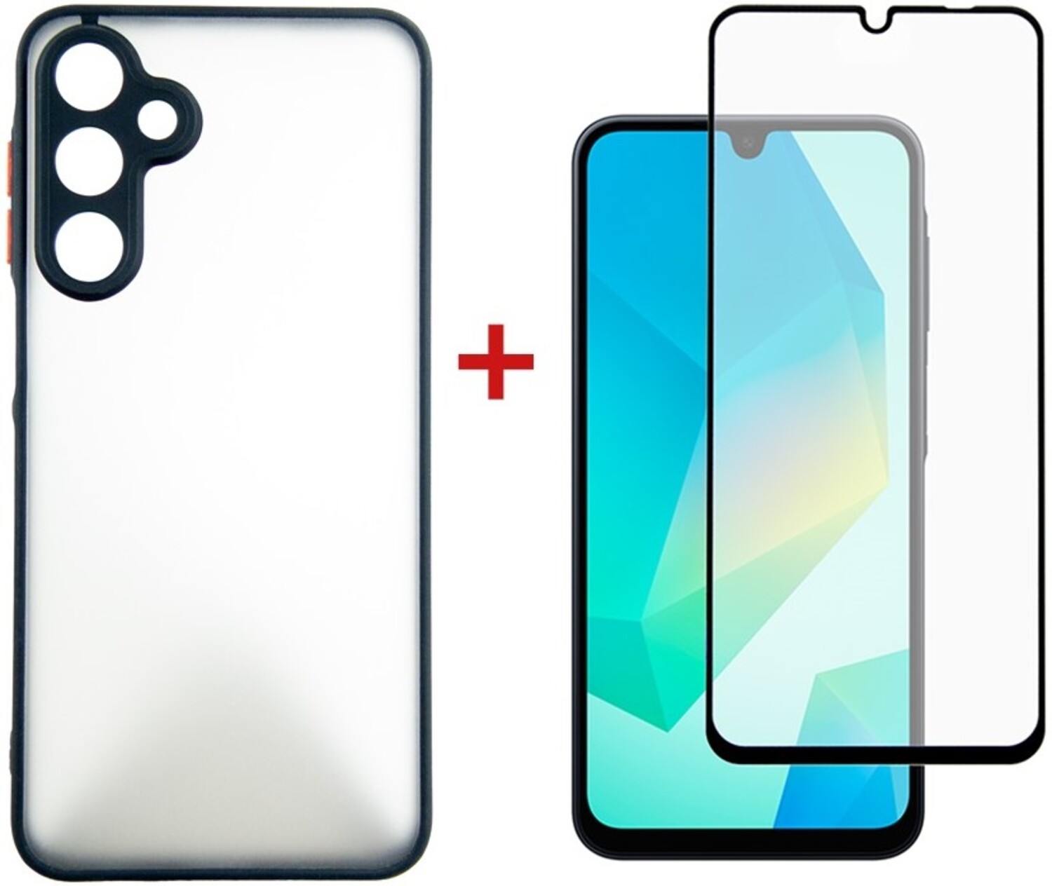 Чехол для смартфона DENGOS Matt for Samsung Galaxy A16 SM-A165 Black (DG-KM-133) +стекло - Фото 1