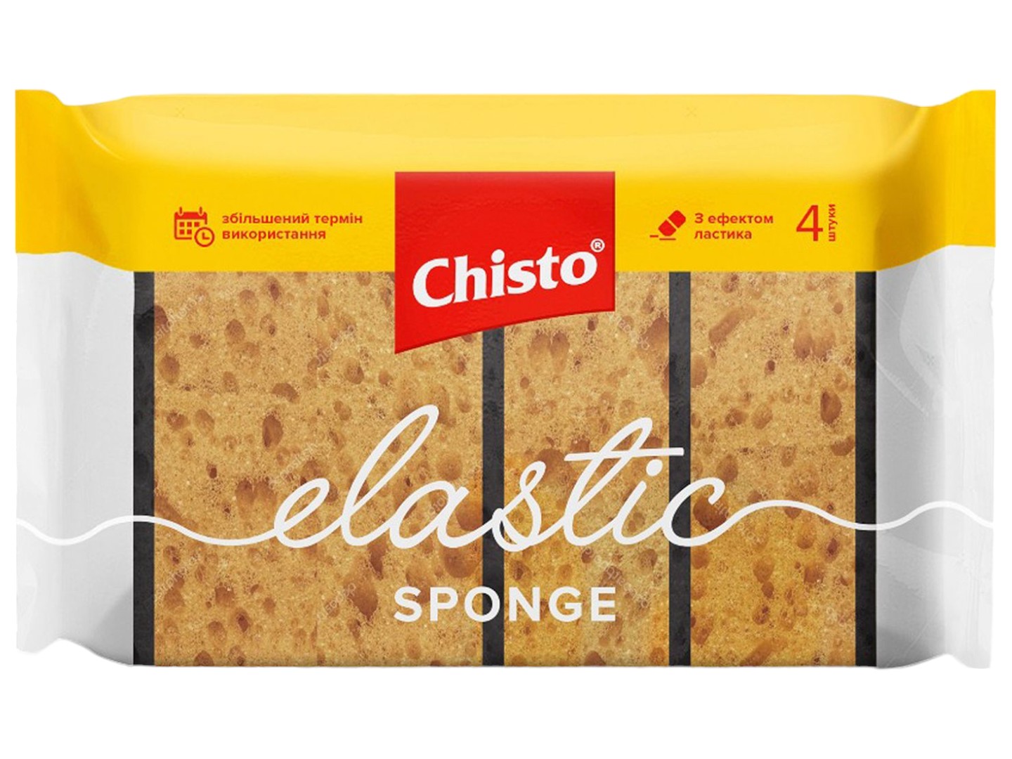 Губка для мытья посуды поролоновая Chisto Elastic sponge (4823098409014) - Фото 1