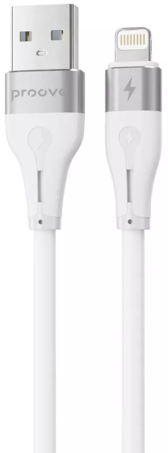 Кабель синхронизации данных Proove Soft Silicone Lightning 2.4A 1m White (492020003) - Фото 1