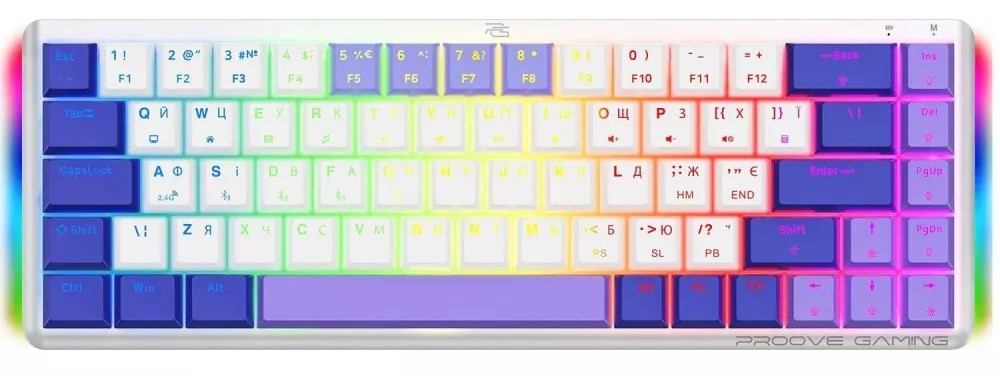 Клавиатура беспроводная игровая Proove Gaming AFK Ukraine Layout white (WKAFK1022002) - Фото 1