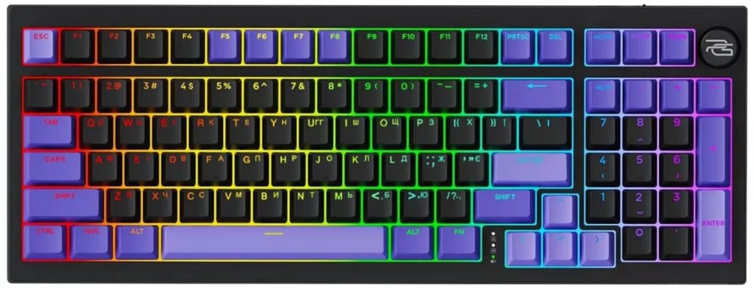 Клавіатура бездротова ігрова Proove Gaming Slicker Pro  (Ukraine Layout) Black/Purple (WKSLP0022416) - Фото 1
