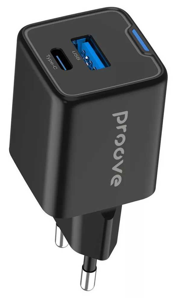 Сетевое зарядное устройство Proove Pocket GaN 25W Type-C + USB black (WCPG25111201) - Фото 1