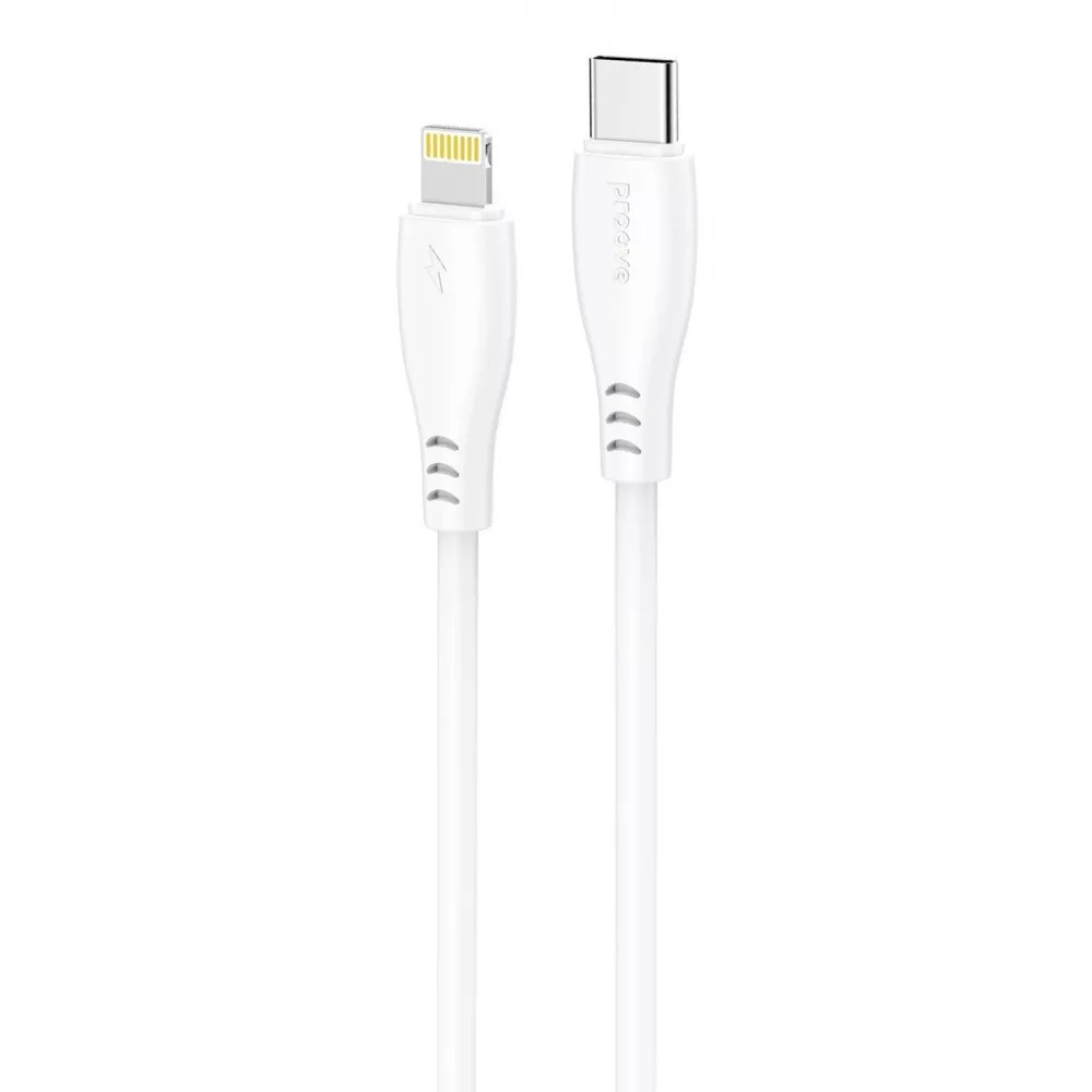 Кабель синхронизации данных Proove Simple Silicone Type-C to Lightning 27W 1m White (CCSS27002102) - Фото 1