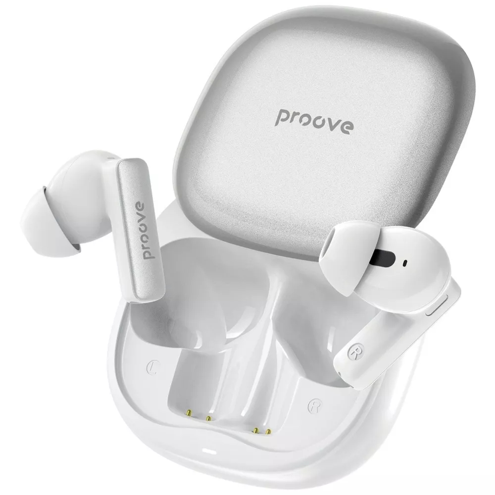 Навушники вкладиші бездротові TWS Proove NoLimit TWS with Hybrid ANC (APP) White/Silver (TWNL0001AP26) - Фото 1