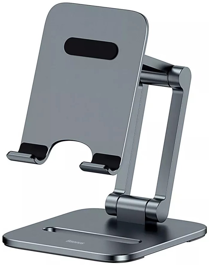 Подставка для мобильного устройства Baseus Desktop Biaxial Foldable Metal Stand Gray (LUSZ000013) - Фото 1