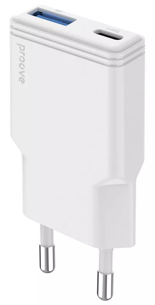Сетевое зарядное устройство Proove Slender 30W (Type-C + USB) White (WCSL30110002) - Фото 1