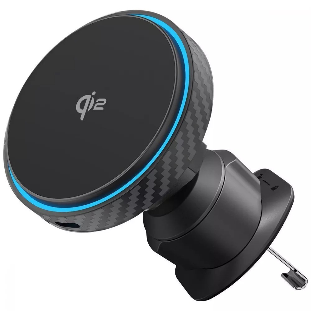 Автодержатель с беспроводной зарядкой Proove Graphite Circle Qi2 15W Black (WHGC15010001) - Фото 1