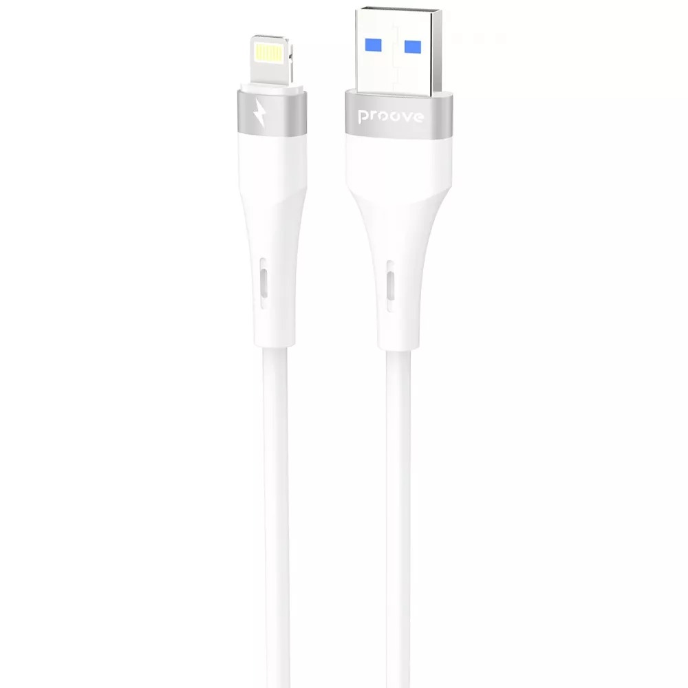 Кабель синхронизации данных Proove Light Silicone Plus USB to Lightning 2.4A 1m White (CCLS12001102) - Фото 1