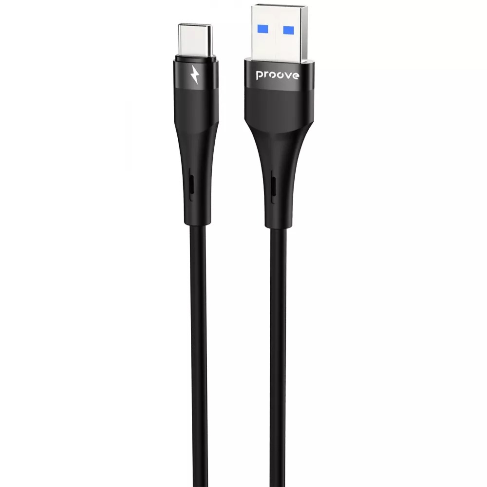 Кабель синхронизации данных Proove Light Silicone Plus USB to Type-C 3A 1m Black (CCLS15001201) - Фото 1